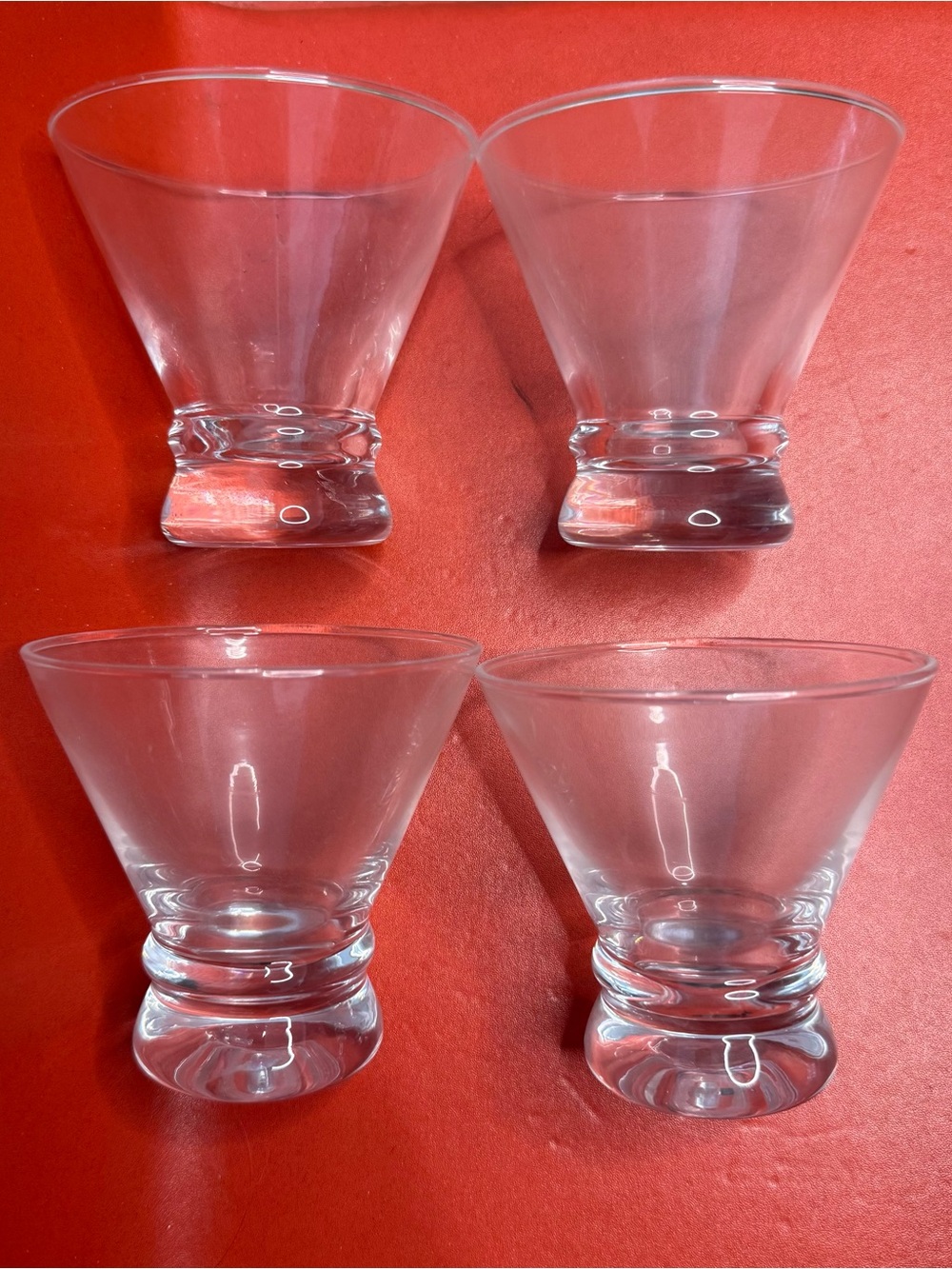 Classic Clear Stemless Martini Glasses Set of 4